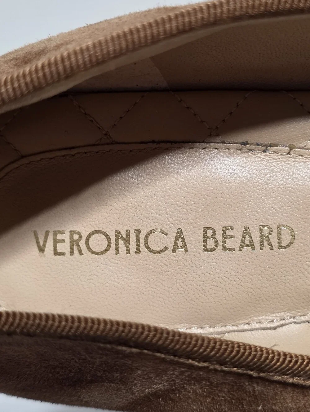 VERONICA BEARD SQUARE TOED BEATRIX SUEDE BALLET FLAT HAZELWOOD SZ 10